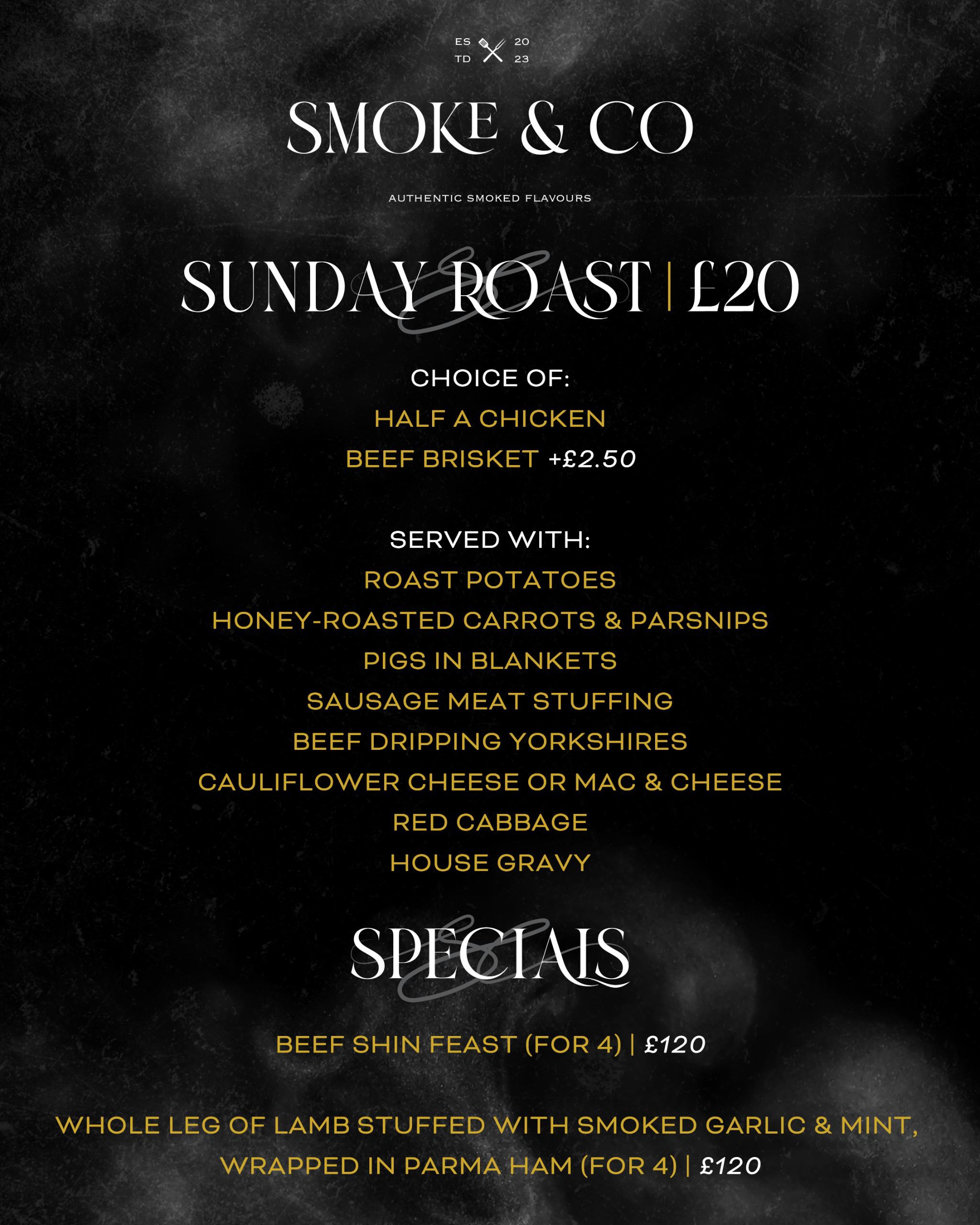 Sunday Roast £20